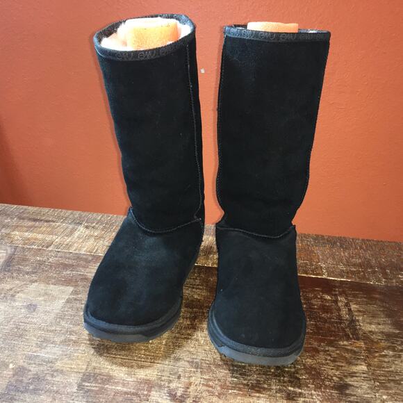 Emu Australia Bronte Tall 12" Boot Womens 8 39 Black Shearling Merino Wool Warm - Picture 2 of 10